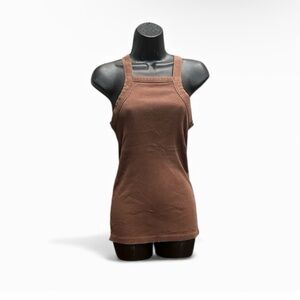 Galaxy By Harvic Chocolate Brown Square Neck Tank